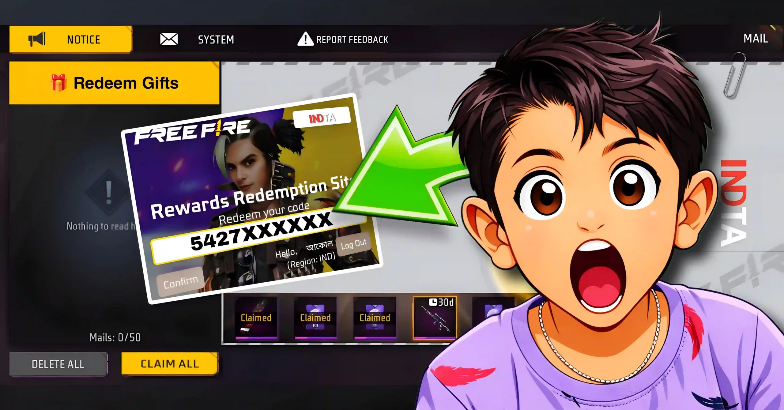 2Day Garena Free Fire Latest Redeem Code: Claim Free Skins & Diamonds