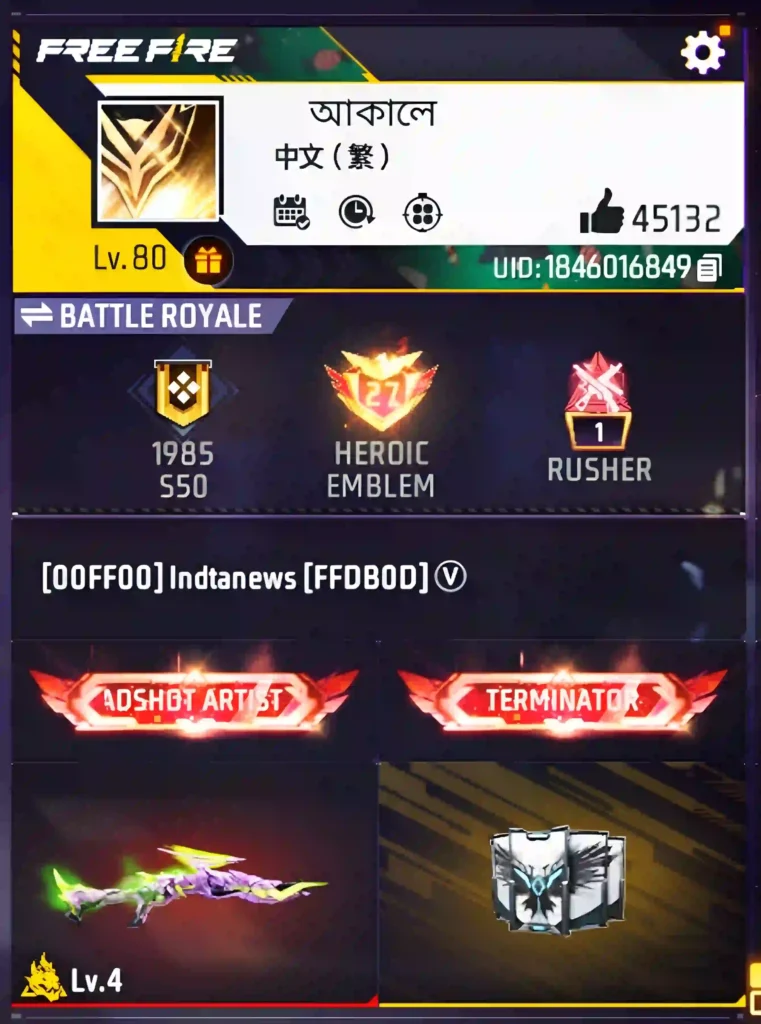 Free Fire Bio Code 2026