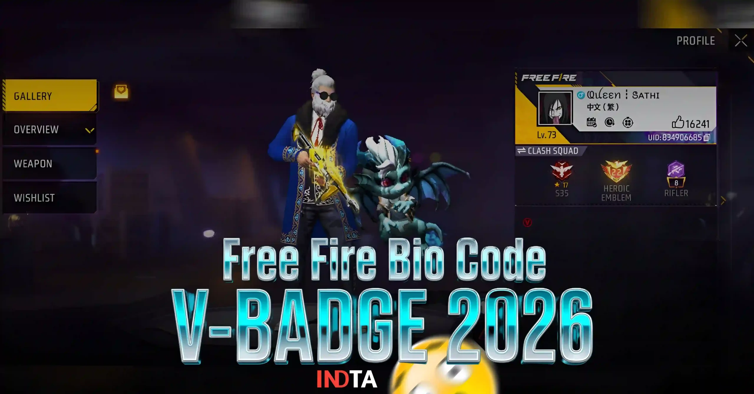 Free Fire Bio Code V Badge (Verified Style) Copy & Paste FF V Badge Bio Codes 2026