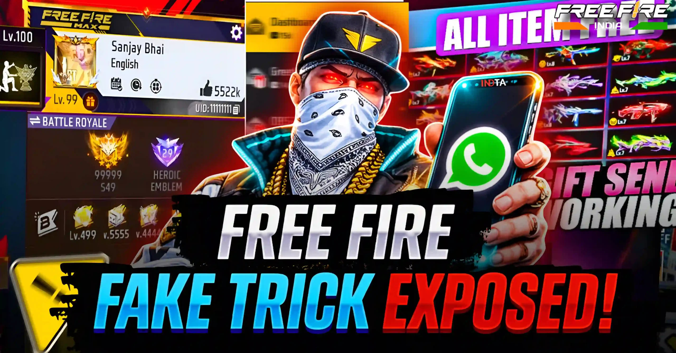 Free Fire Motify Scam Exposed: Ff UID 11111111, Level 100 aur Diamonds Change Karne Ka Sach